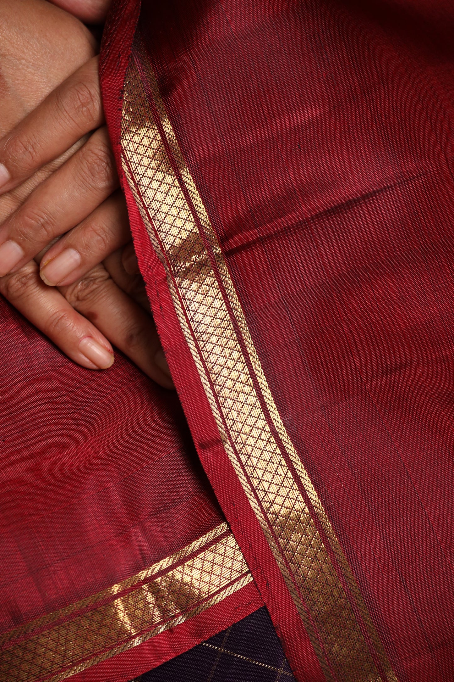 Royal Purple & Maroon Kanjivaram Silk Saree
