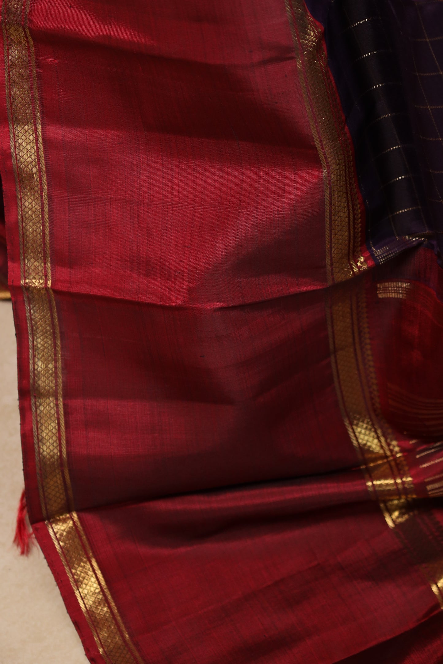 Royal Purple & Maroon Kanjivaram Silk Saree