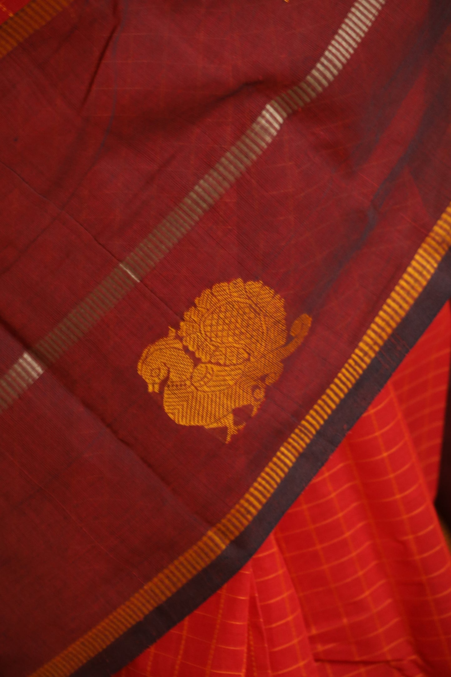 Flame of the Forest Chettinad Cotton Saree