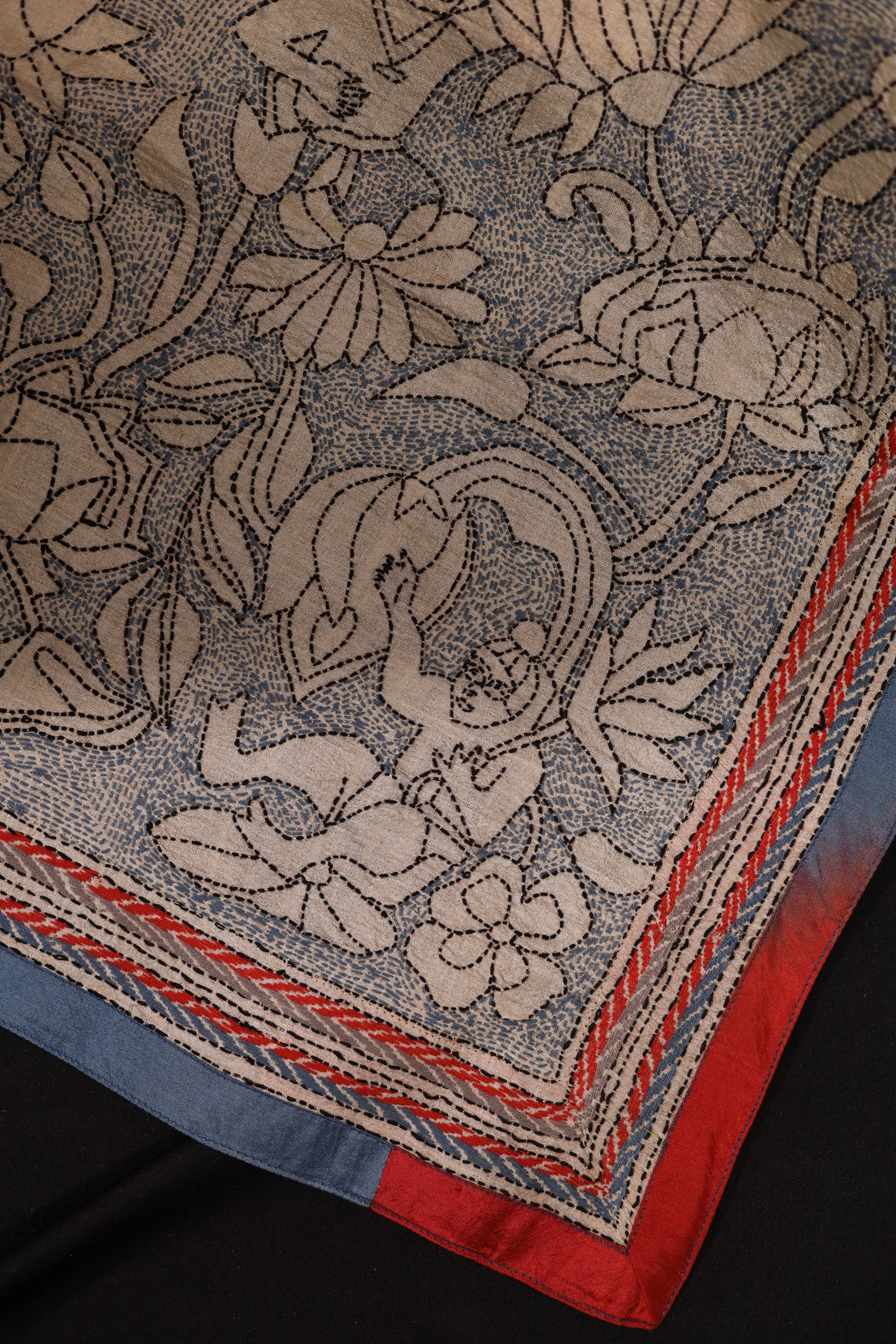 The Lotus Pond Kantha in Handwoven Pure Silk