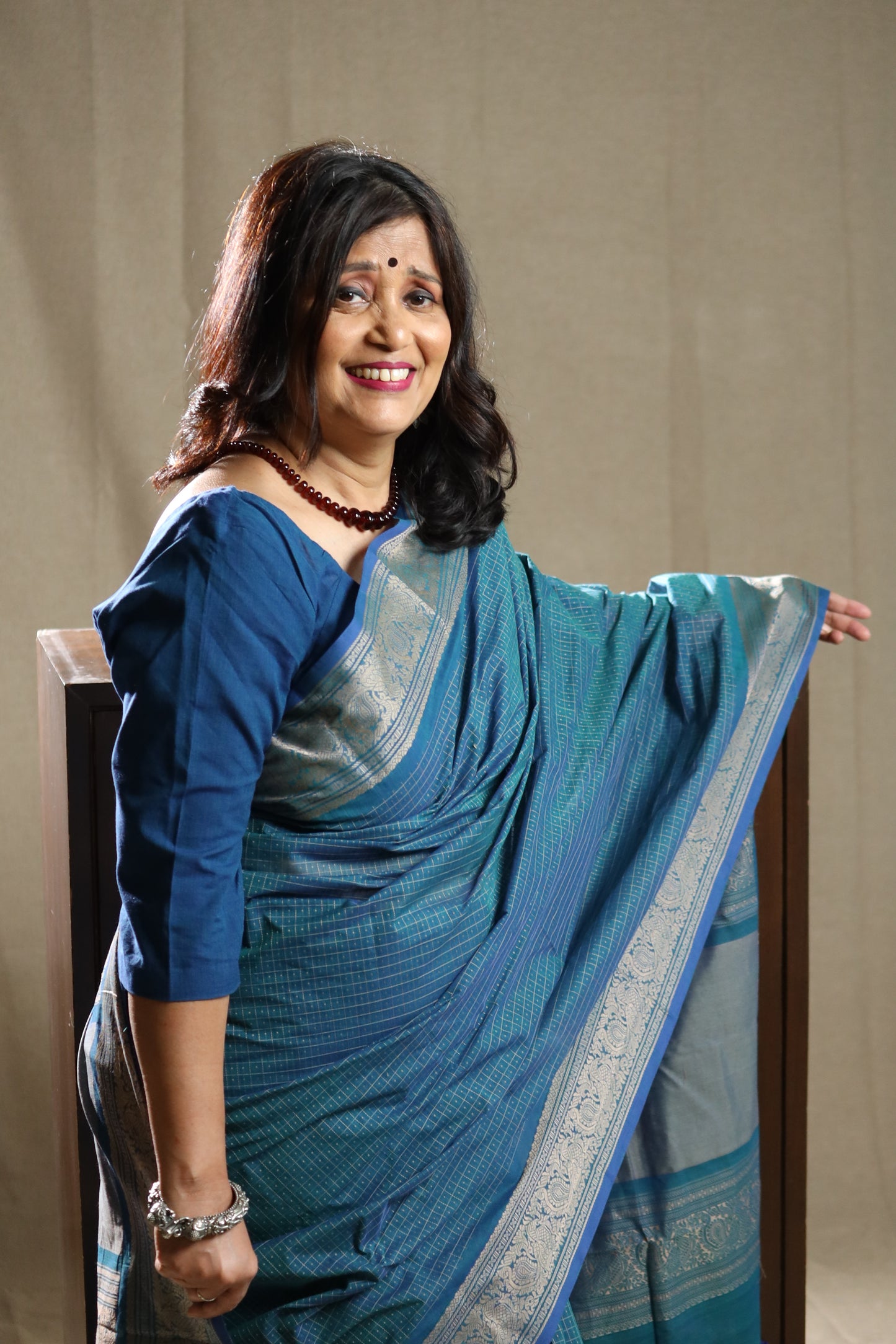 Blue Annapakshi Chettinad Cotton Saree