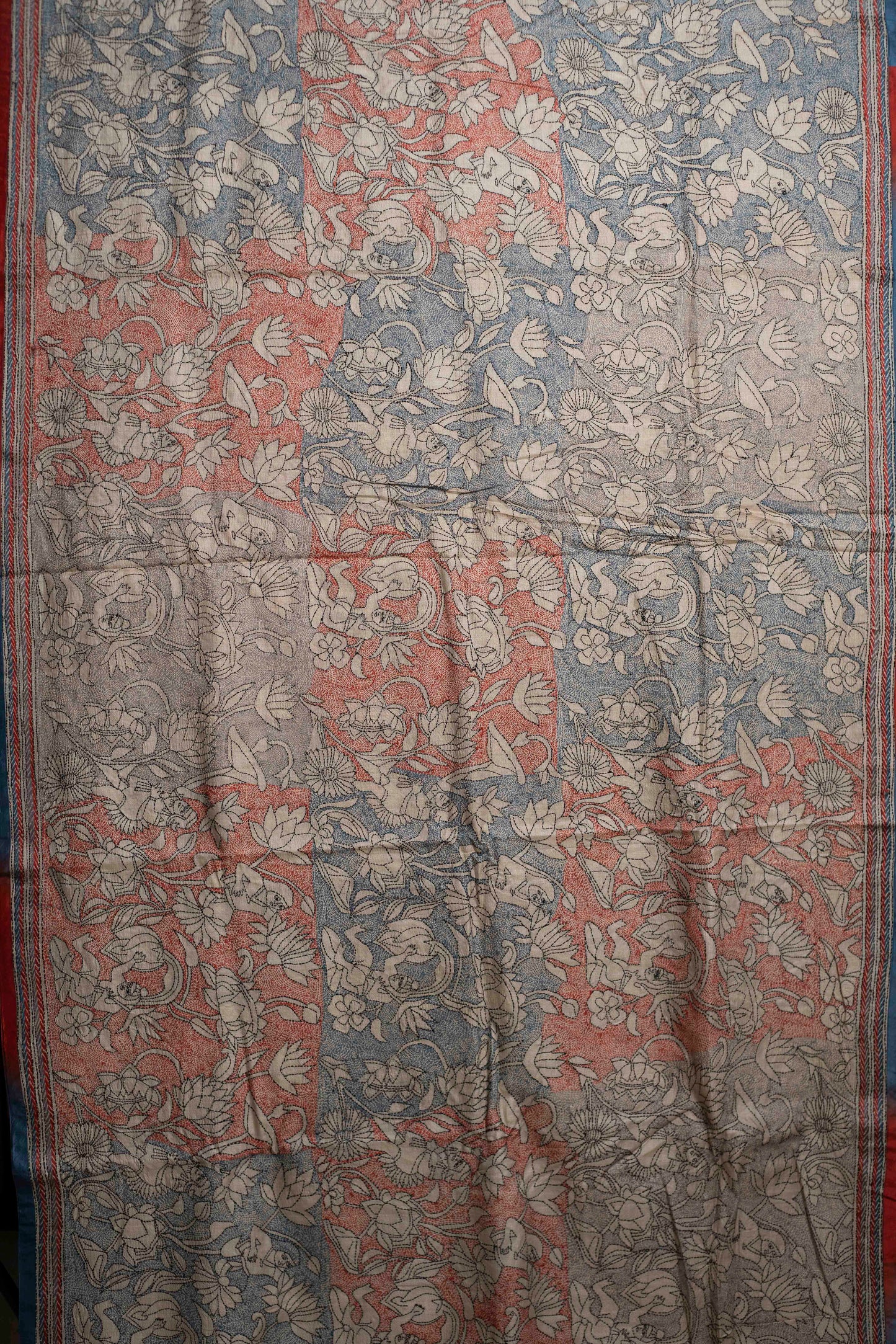 The Lotus Pond Kantha in Handwoven Pure Silk