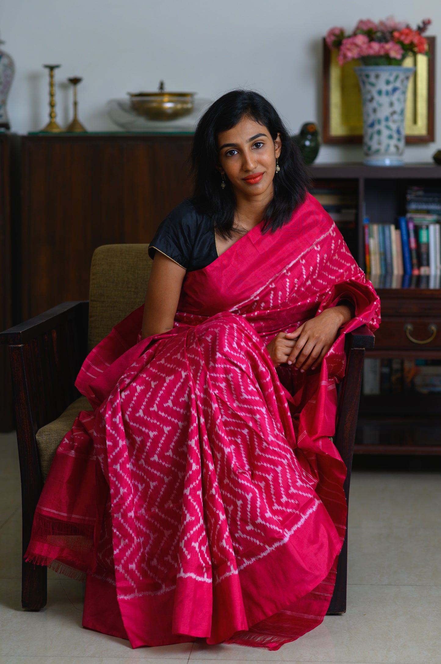 Bubblegum Rani Handwoven Single Ikkat Silk