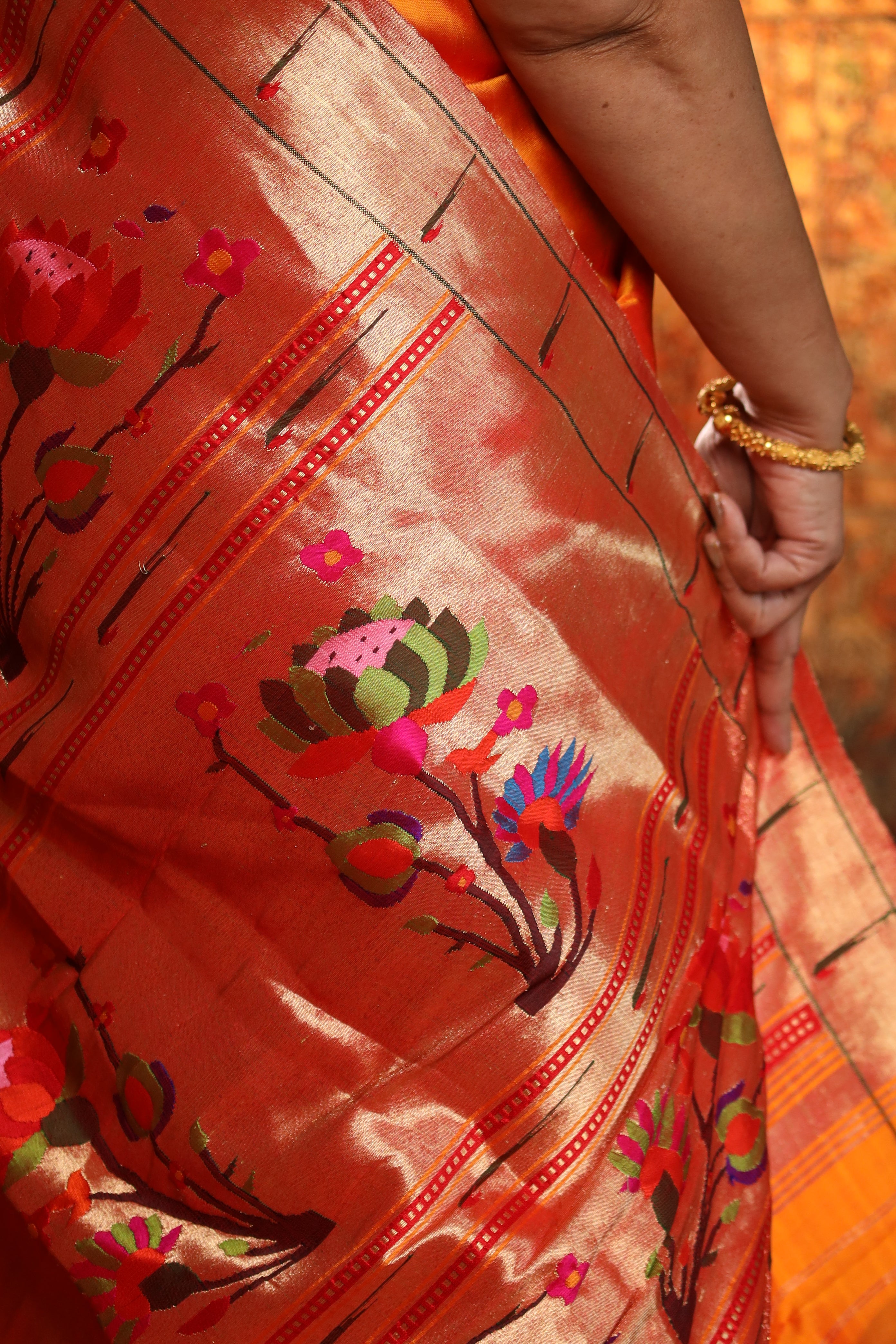 Mango Gold Handwoven Pure Silk Paithani