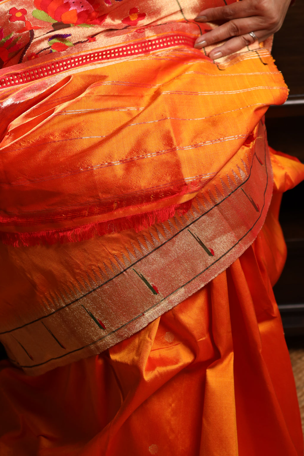 Mango Gold Handwoven Pure Silk Paithani