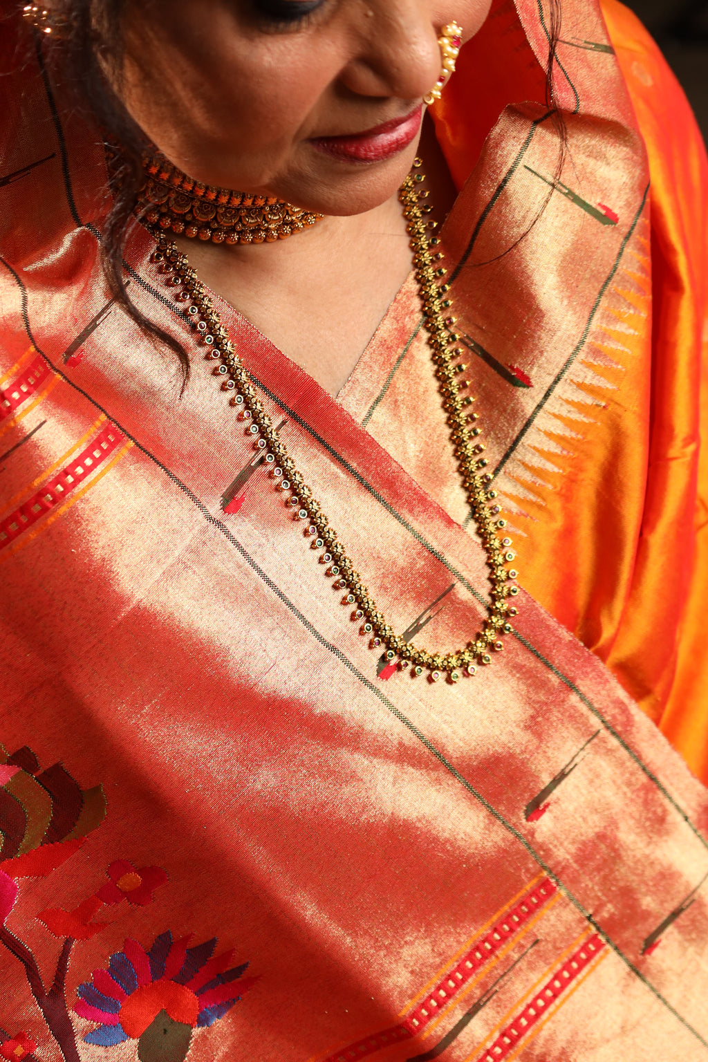 Mango Gold Handwoven Pure Silk Paithani