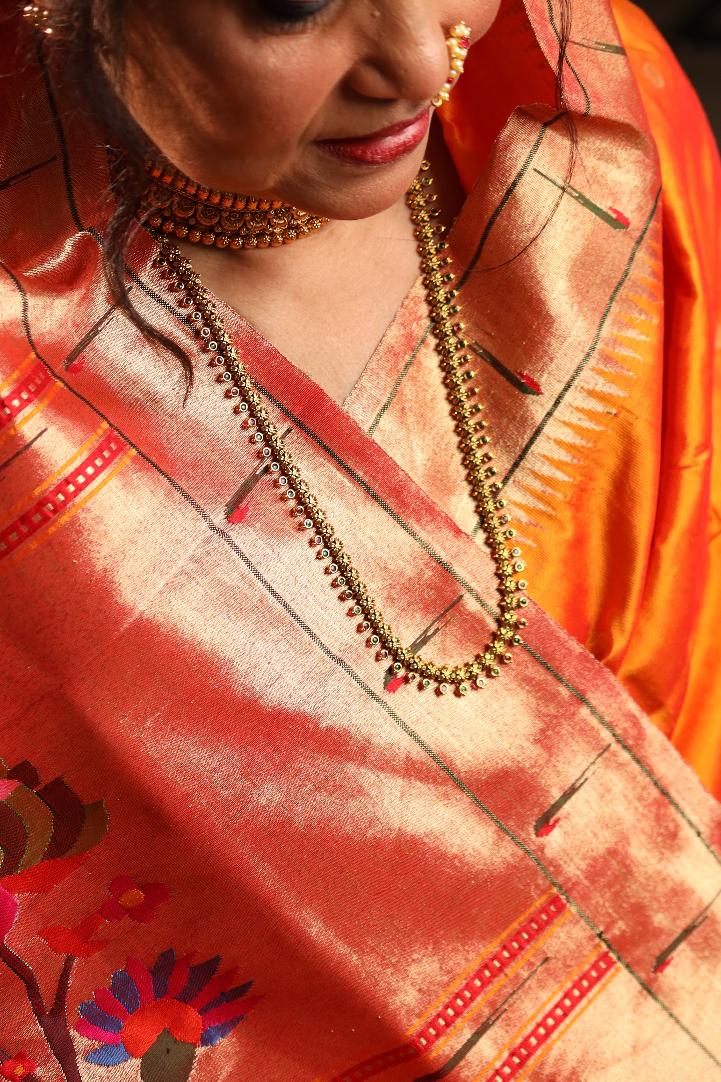 Mango Gold Handwoven Pure Silk Paithani