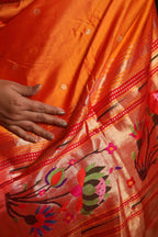 Mango Gold Handwoven Pure Silk Paithani