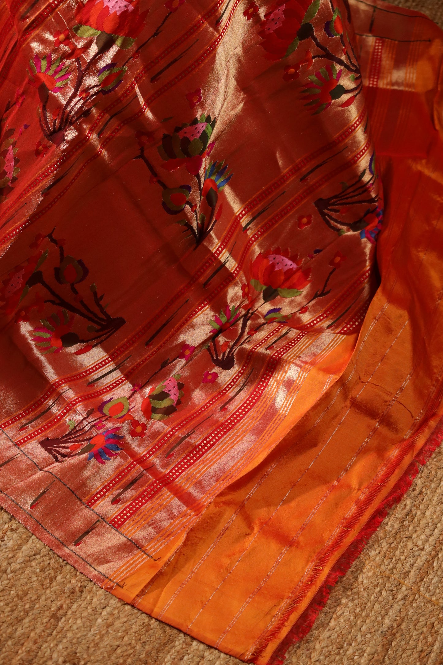 Mango Gold Handwoven Pure Silk Paithani