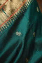 Deep Emerald Green Handwoven Pure Silk Paithani