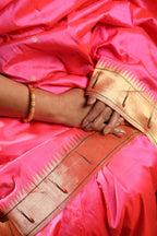 Bright Rani Pink Handwoven Pure Silk Paithani