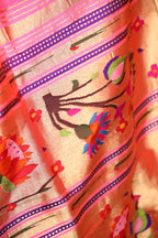 Bright Rani Pink Handwoven Pure Silk Paithani
