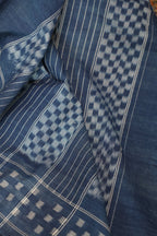 Natural Dye Indigo Handwoven Double Ikkat Cotton