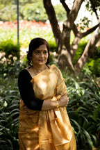 Tiger Tiger Burning Bright Handblock Printed Handwoven Tussar Silk Saree
