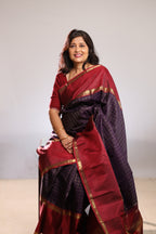 Royal Purple & Maroon Kanjivaram Silk Saree
