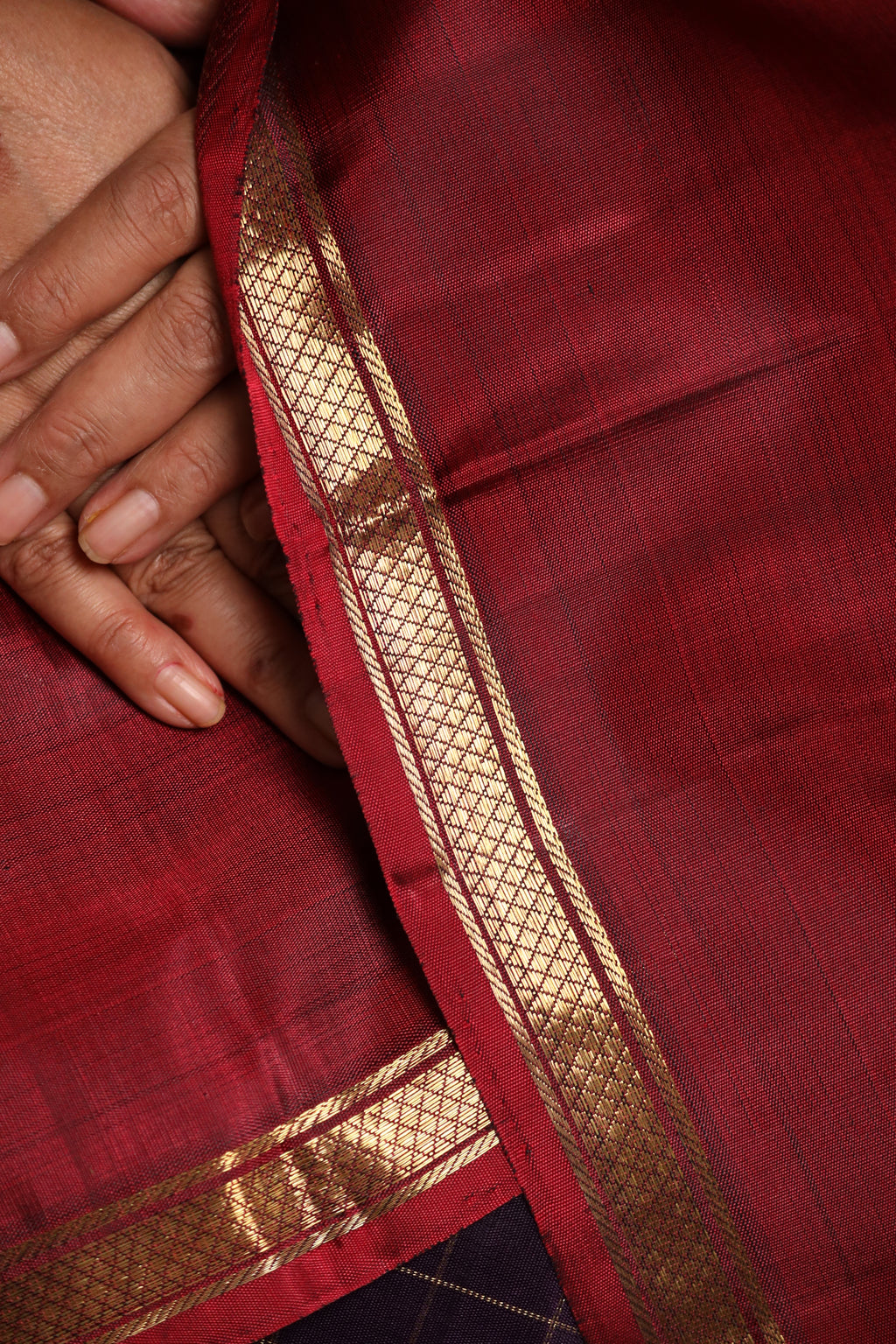 Royal Purple & Maroon Kanjivaram Silk Saree