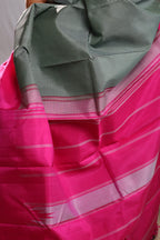 Moss Green & Fuchsia Kanjivaram Silk