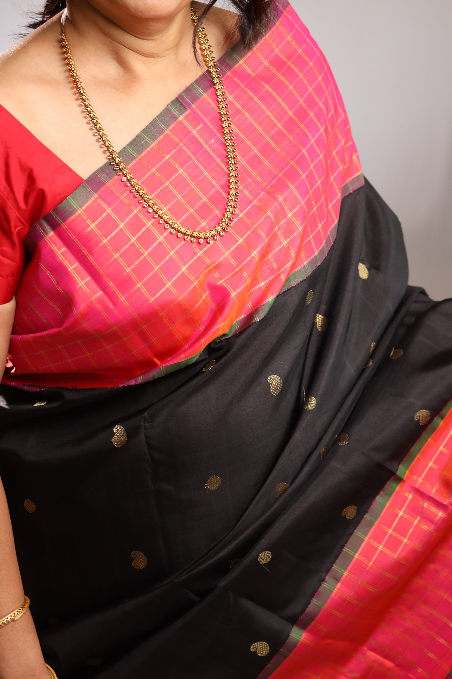 Red & Black Kanjivaram Silk