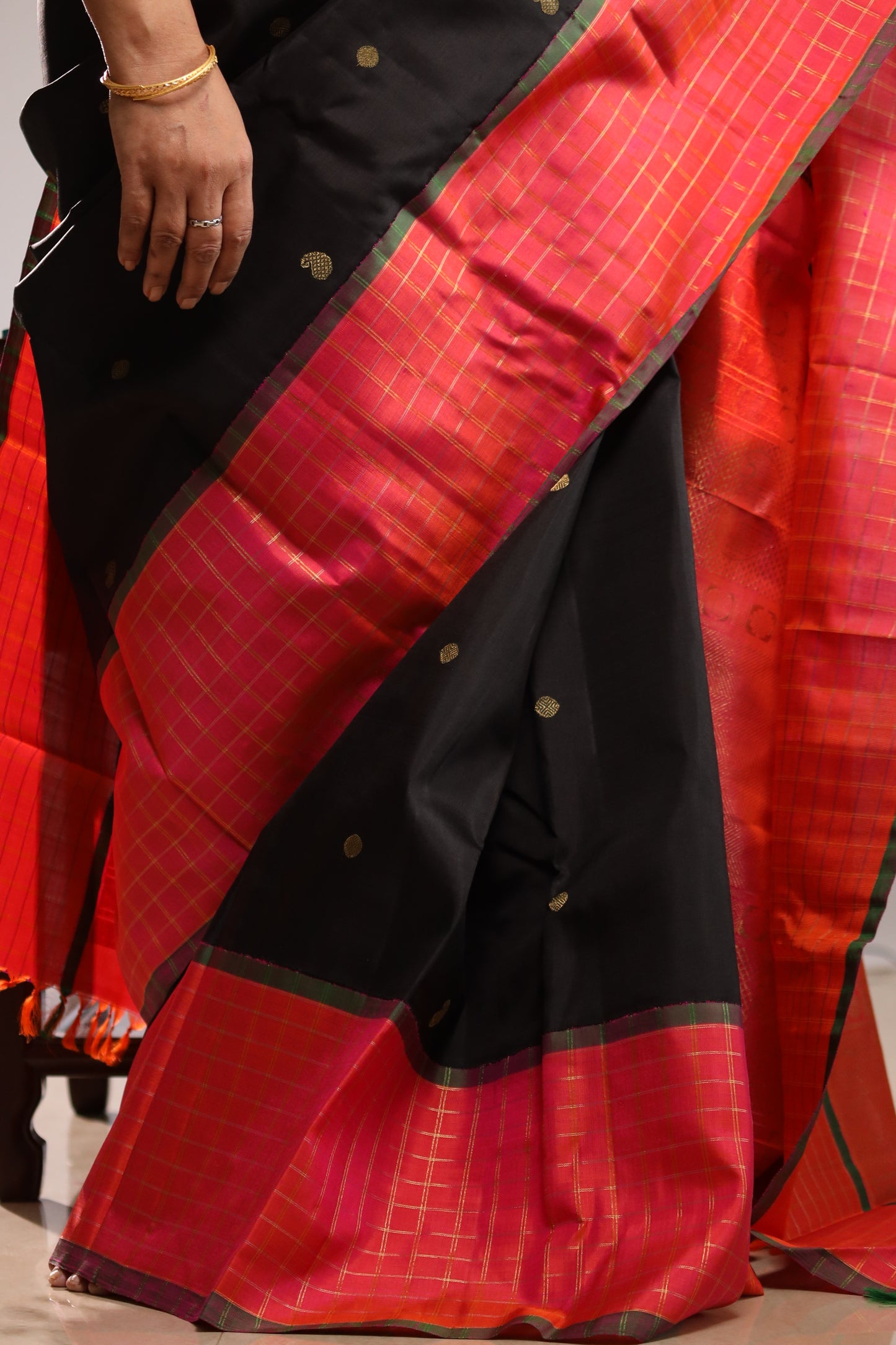 Red & Black Kanjivaram Silk