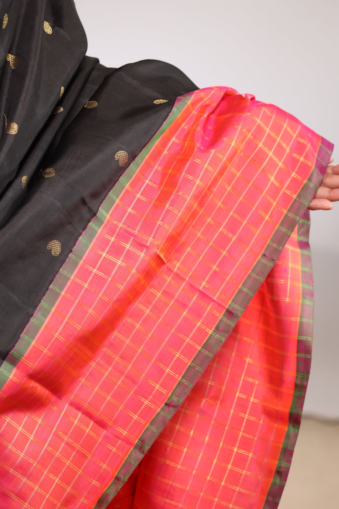 Red & Black Kanjivaram Silk