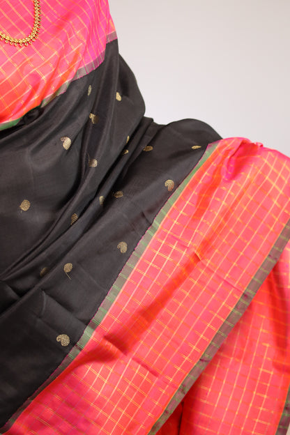 Red & Black Kanjivaram Silk