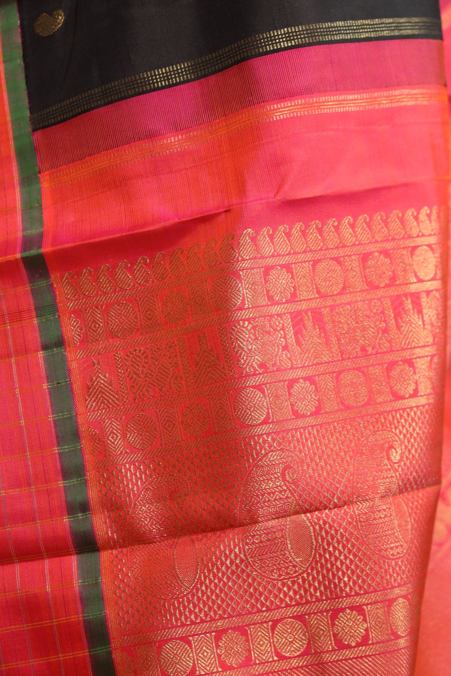 Red & Black Kanjivaram Silk