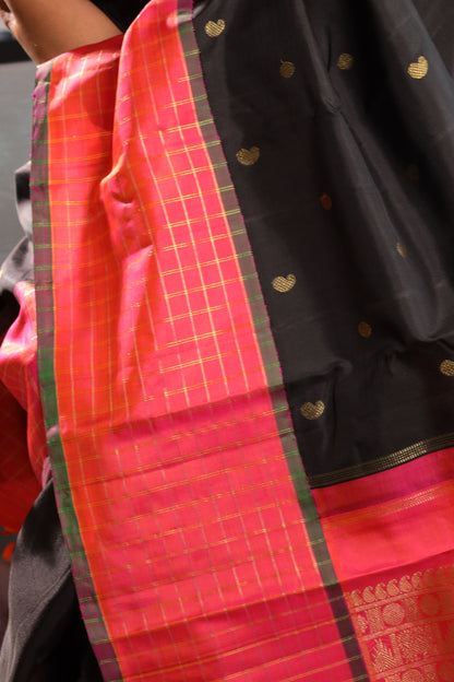 Red & Black Kanjivaram Silk