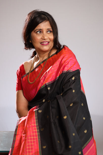 Red & Black Kanjivaram Silk