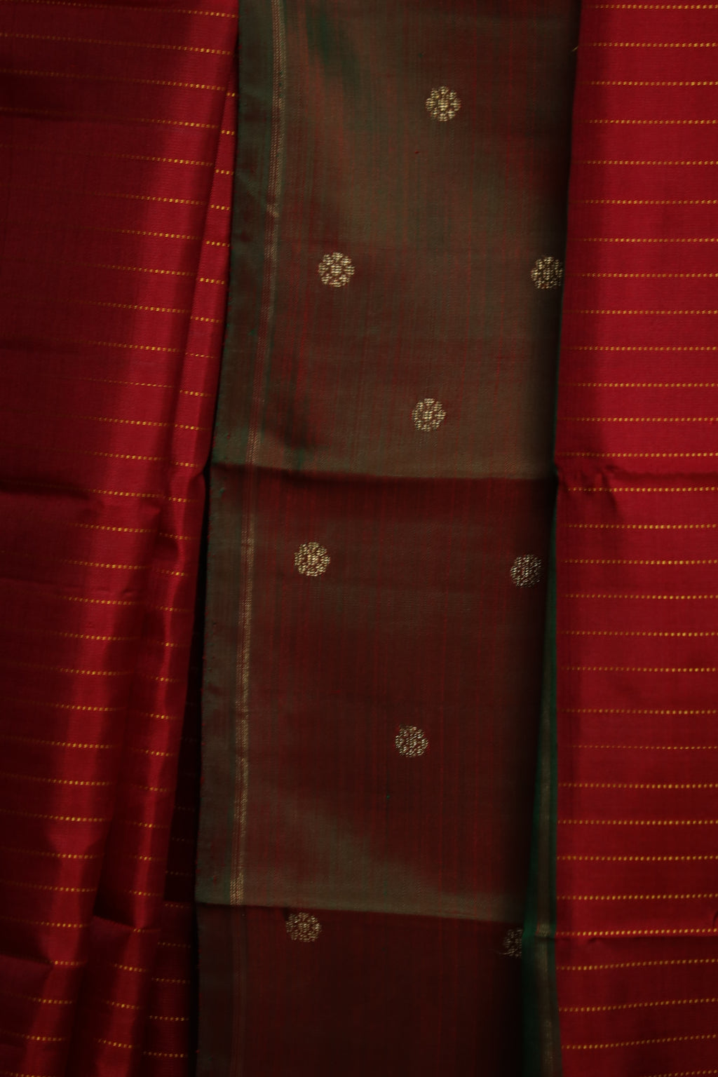 Forest of Rubies Two-Toned Kanjivaram Silk