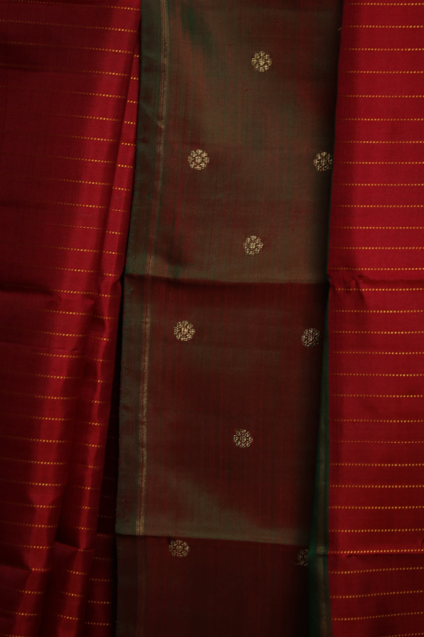 Forest of Rubies Two-Toned Kanjivaram Silk