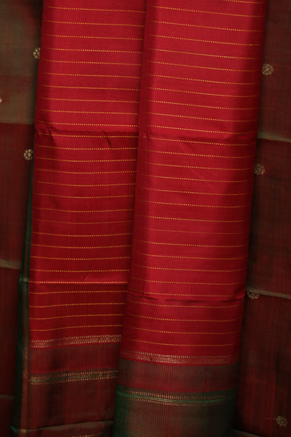 Forest of Rubies Two-Toned Kanjivaram Silk