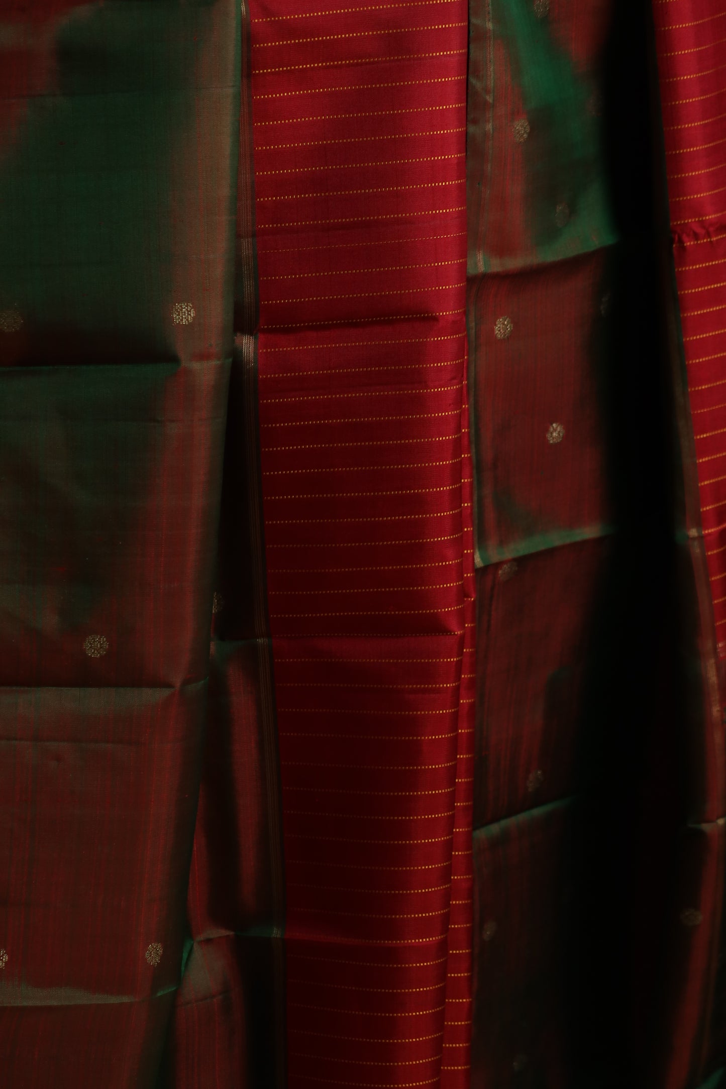 Forest of Rubies Two-Toned Kanjivaram Silk