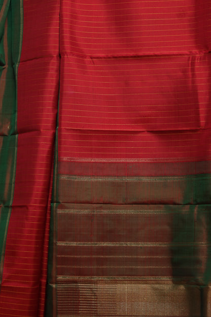 Forest of Rubies Two-Toned Kanjivaram Silk