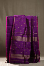 Deep Purple & Pink Kanjivaram Silk