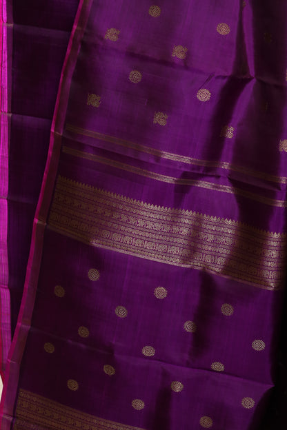 Deep Purple & Pink Kanjivaram Silk