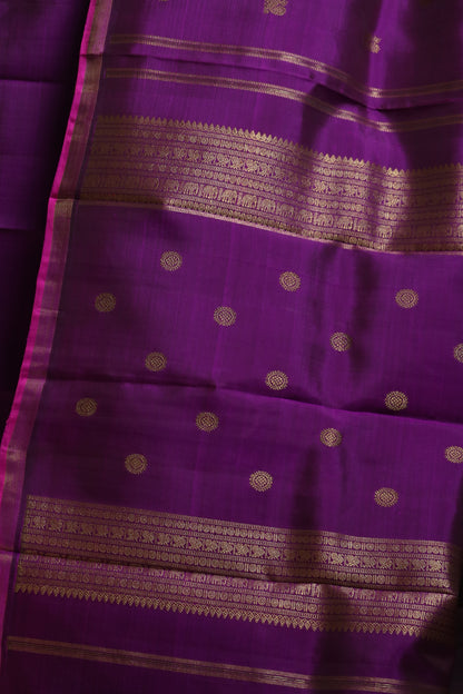 Deep Purple & Pink Kanjivaram Silk