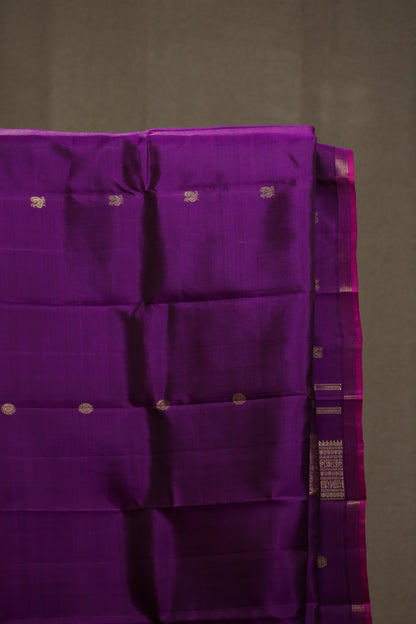 Deep Purple & Pink Kanjivaram Silk