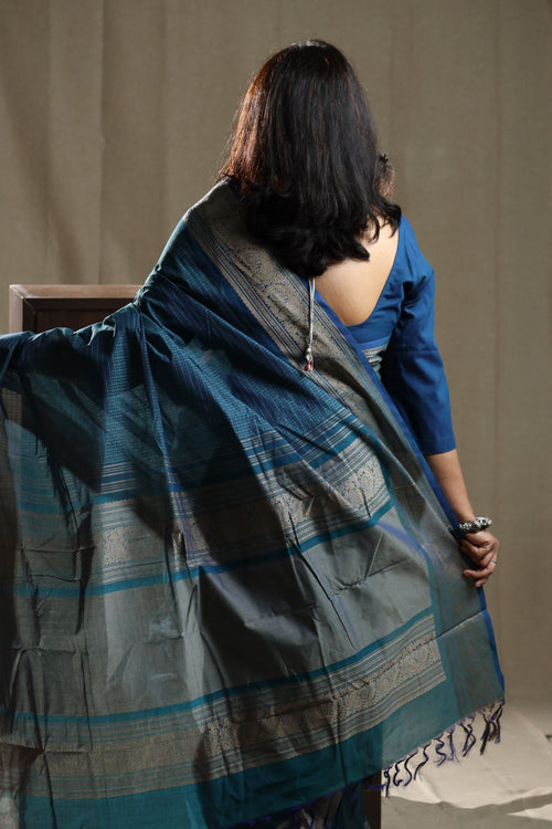 Blue Annapakshi Chettinad Cotton Saree
