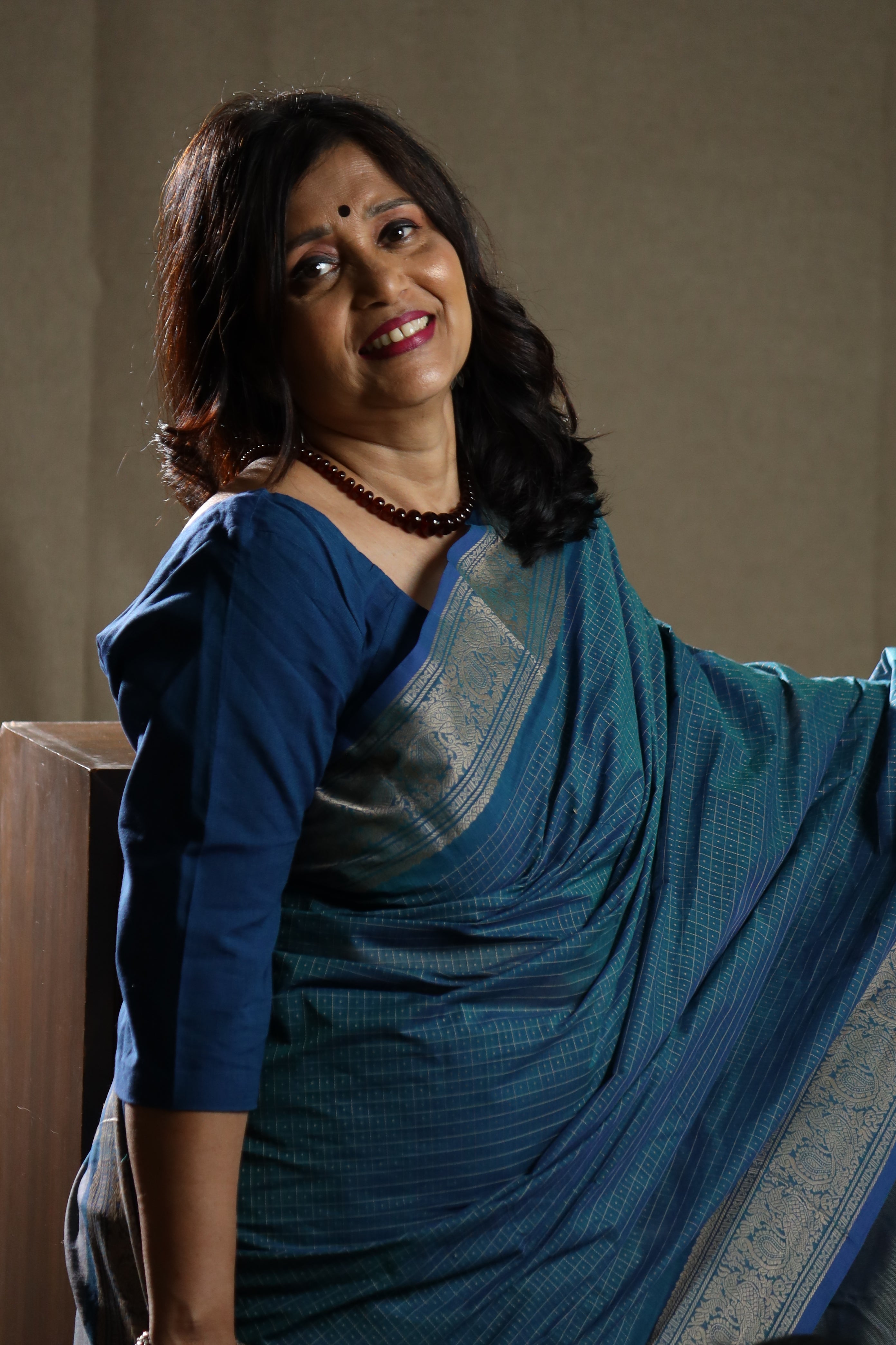 Blue Annapakshi Chettinad Cotton Saree