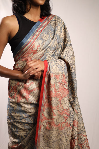 The Lotus Pond Kantha in Handwoven Pure Silk