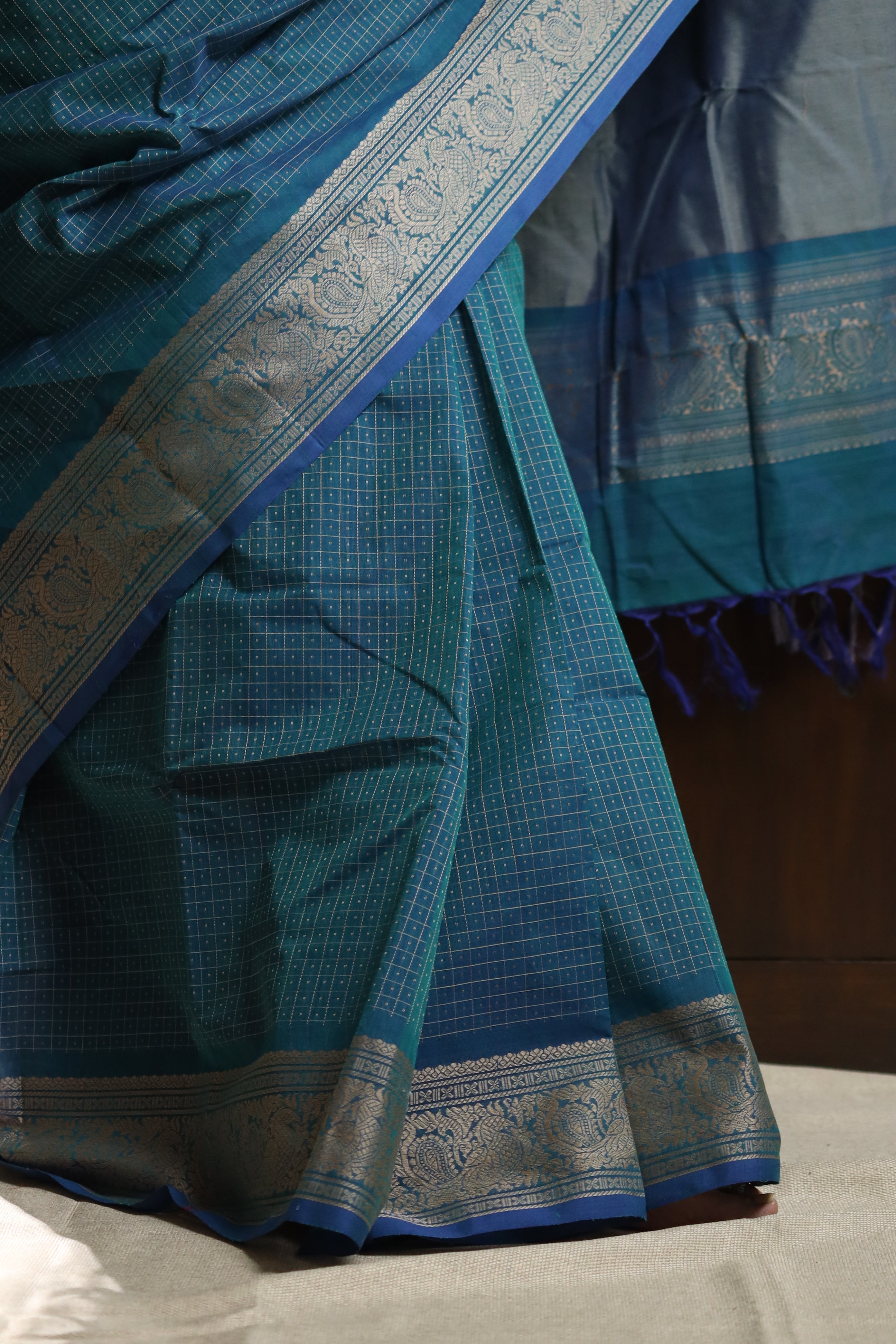 Blue Annapakshi Chettinad Cotton Saree