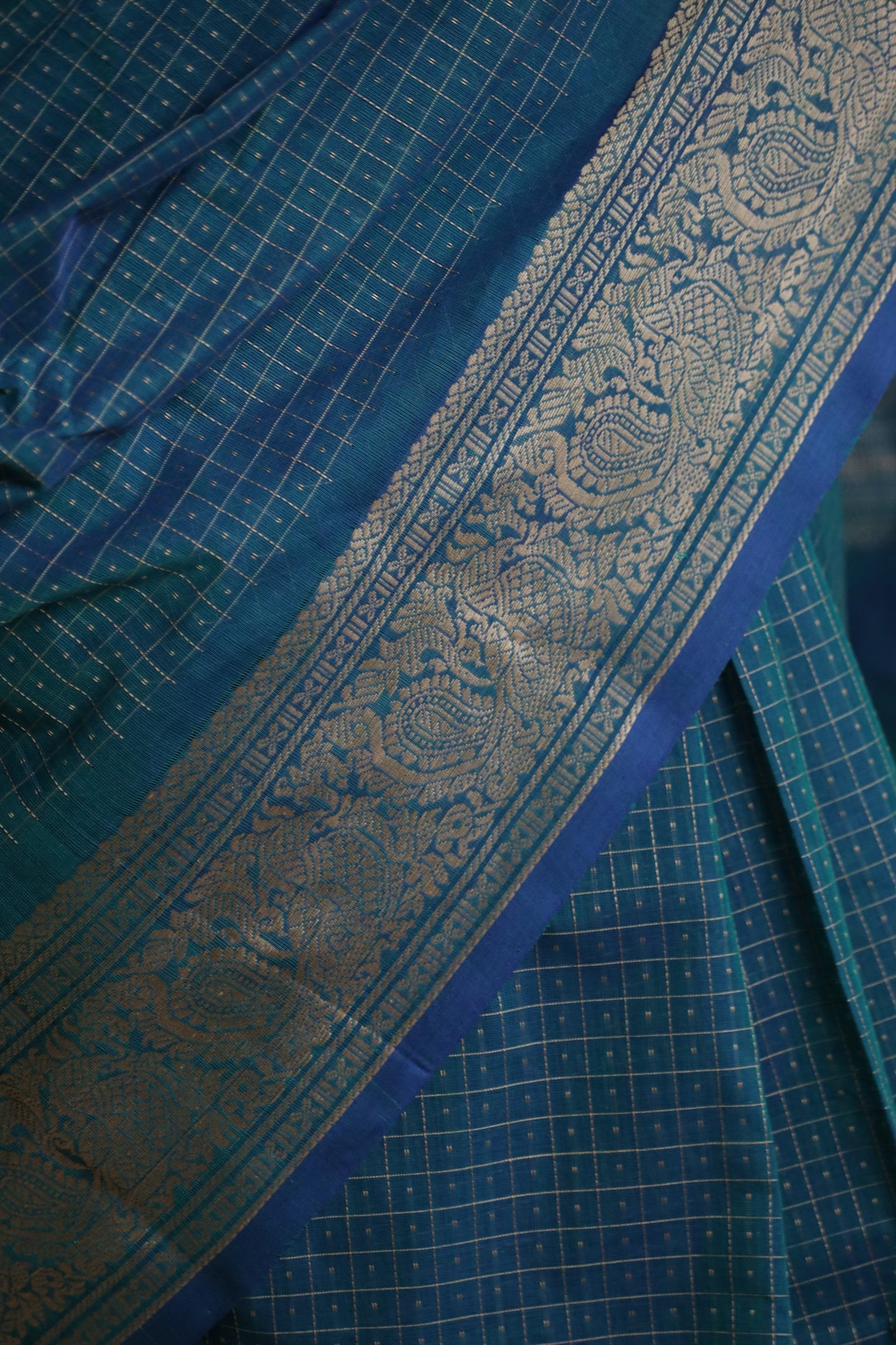 Blue Annapakshi Chettinad Cotton Saree