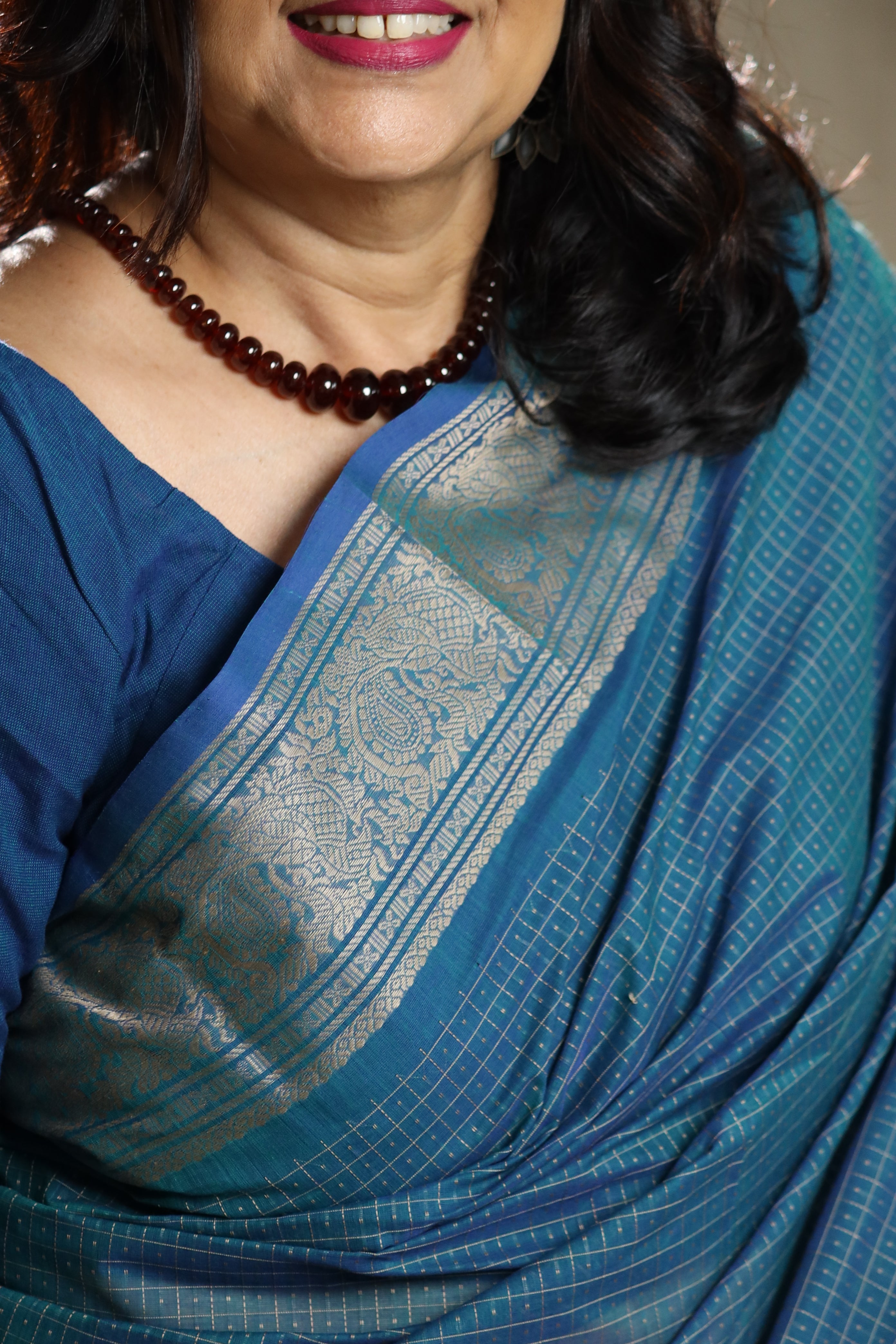 Blue Annapakshi Chettinad Cotton Saree