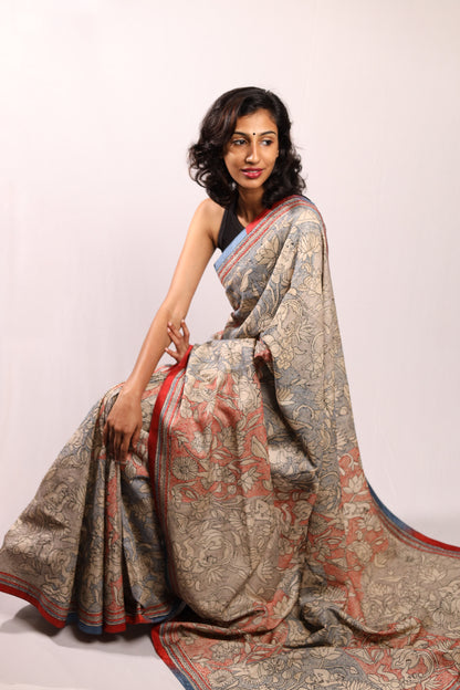 The Lotus Pond Kantha in Handwoven Pure Silk