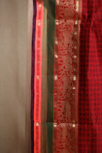 Bold Red Two-Toned Chettinad Cotton Saree