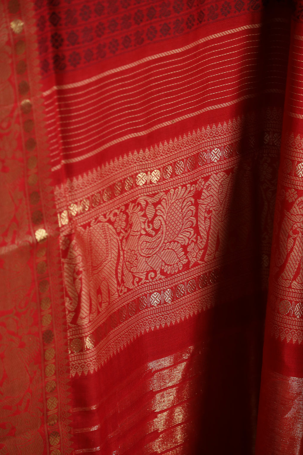 Bold Red Two-Toned Chettinad Cotton Saree