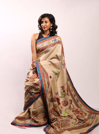 Clay of Life Kantha in Handwoven Pure Silk