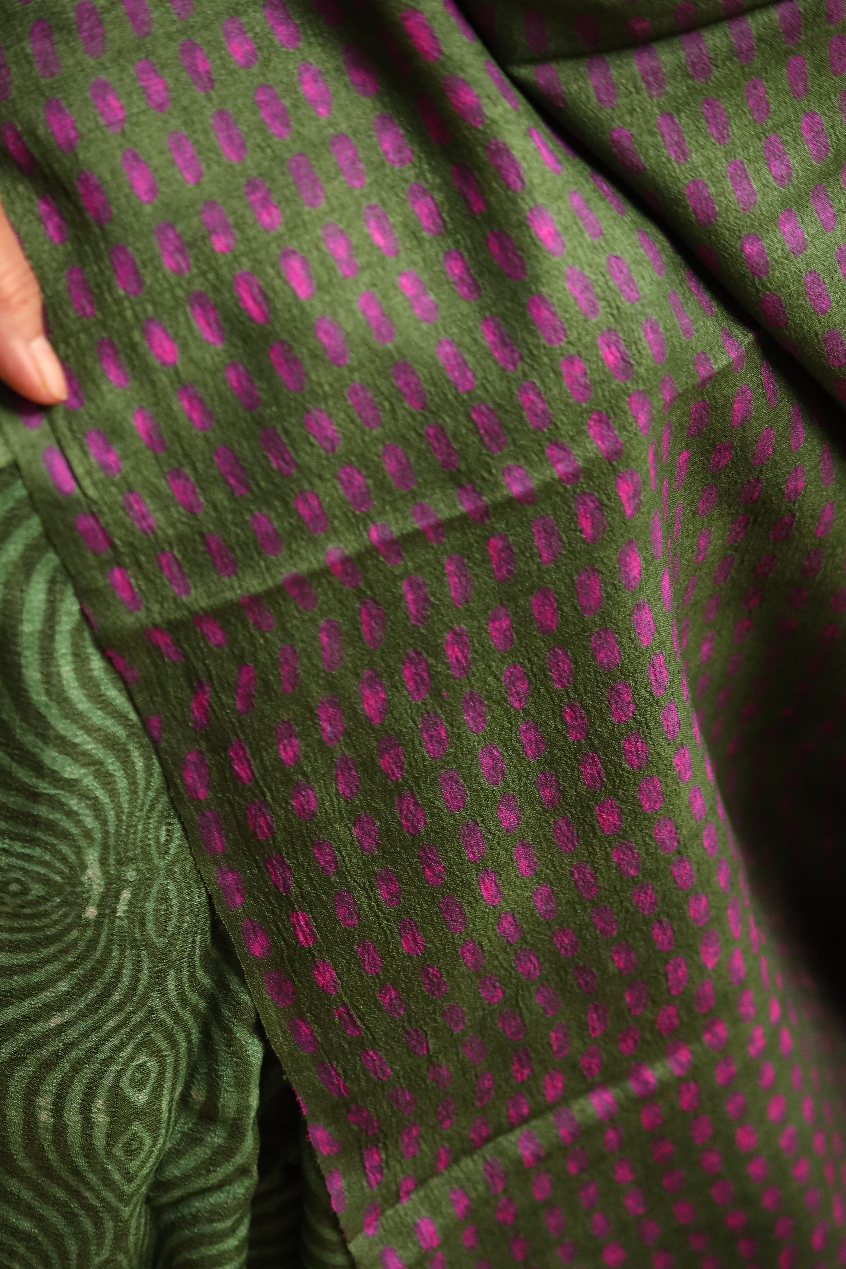 Groovy Green Handblock Printed Handwoven Tussar Silk Saree