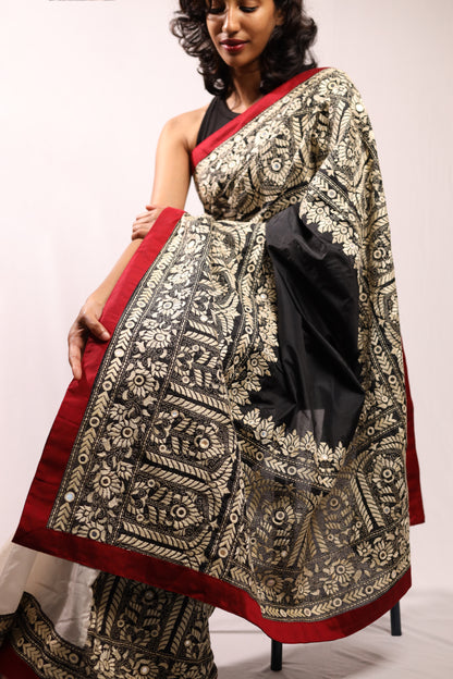 Aina Kantha in Handwoven Pure Silk