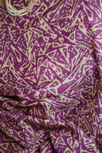 Zentangle Purple Handblock Printed Handwoven Tussar Silk Saree